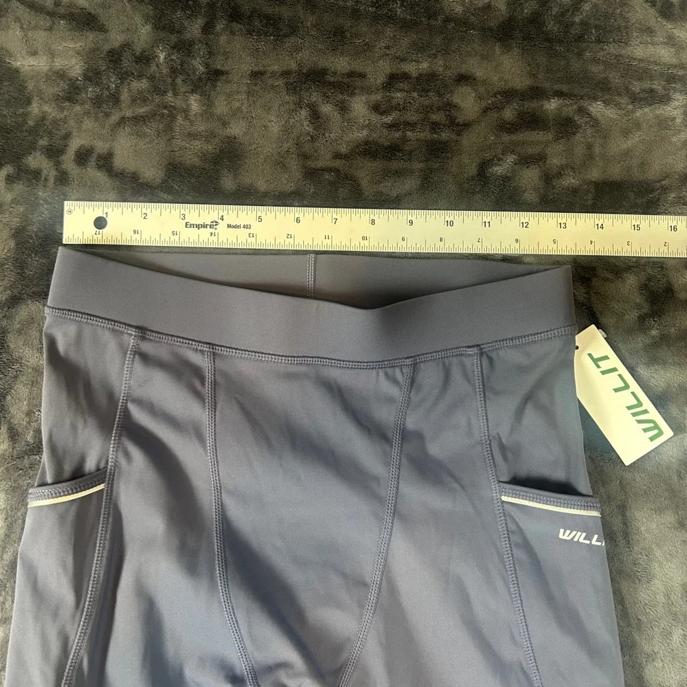 Willit‎ Compression Leggings Mens Small Gray Athletic Tights Pockets